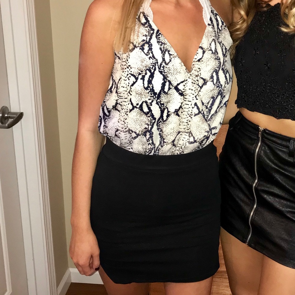 SNAKESKIN PRINT BODY SUIT
